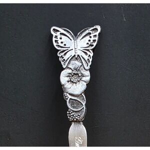 VTG METZKE Letter Opener Butterfly Floral Pewter Handle Engraved Personalized
